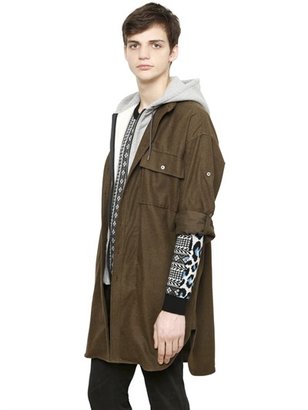 Miharayasuhiro Hooded Cotton Flannel Lightweight Jacket
