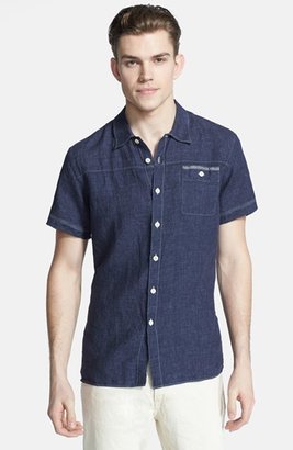 Billy Reid Short Sleeve Selvedge Linen Shirt