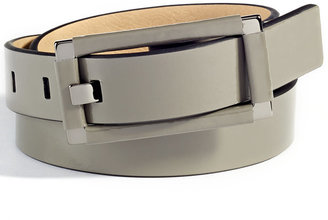 Calvin Klein Wrinkle Patent Wrapped Center Bar Belt