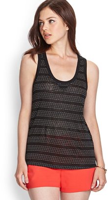 Forever 21 Contemporary Dotted Stripes Linen Tank