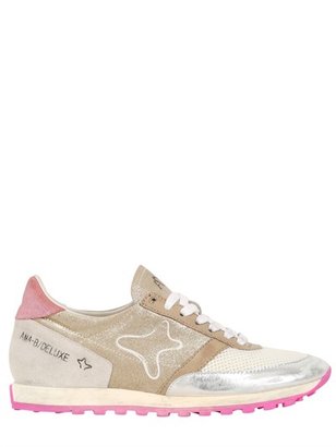 Ama - Silver Laminated Leather Running Sneaker