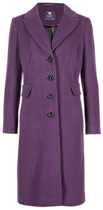 Marks and Spencer M&s Collection ButtonsafeTM Wool Blend Coat with Cashmere
