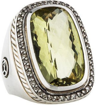 David Yurman Lemon Quartz and Diamond Ring