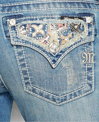 Miss Me Embellished Bootcut Jeans, Medium Blue Wash