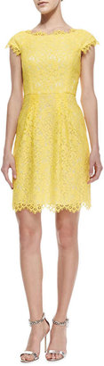 Shoshanna Cecile Cap-Sleeve Lace Dress