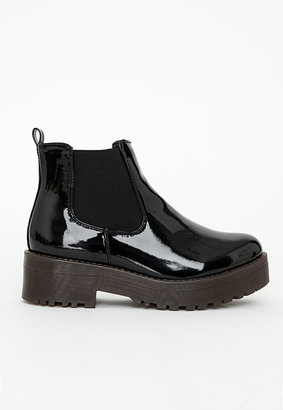 Missguided Sole Chelsea Boots Black Patent