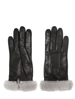 Portolano Mario Nappa Leather Gloves With Mink Fur Trim