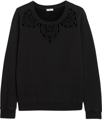 Joie Cherelle broderie-anglaise cotton-jersey sweater
