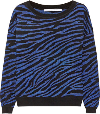 Diane von Furstenberg Estelle zebra-print wool-blend sweater