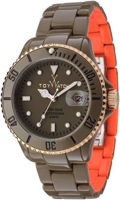 Toy Watch ToyMrHyde Two-Tone Plasteramic Watch, Olive/Orange
