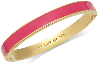 Kate Spade Gold-Tone Pink Enamel "My Cup of Tea" Bangle Bracelet