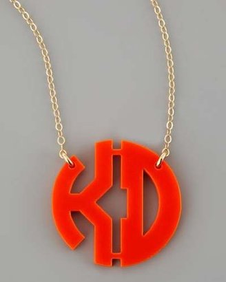 Moon and Lola Acrylic Block Two-Letter Monogram Pendant Necklace