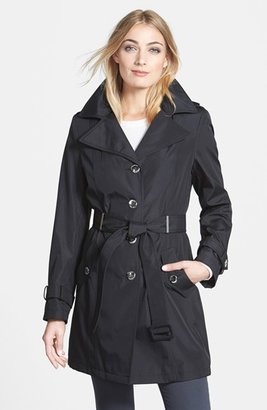 Calvin Klein Single Breasted Trench Coat with Detachable Hood