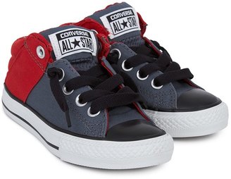 Converse Red and Grey Mid Trainers