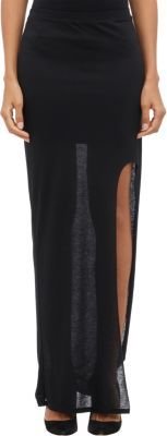 Helmut Lang High-Slit Jersey Skirt