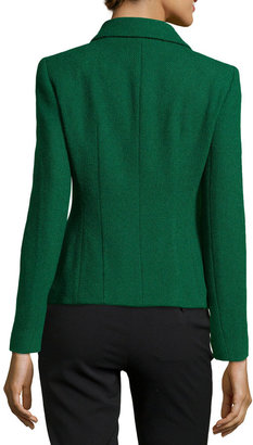 Lafayette 148 New York Calleigh Textured Wool-Knit Jacket, Emerald