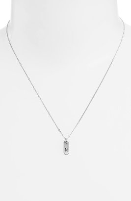 Nashelle Sterling Silver Initial Mini Bar Necklace
