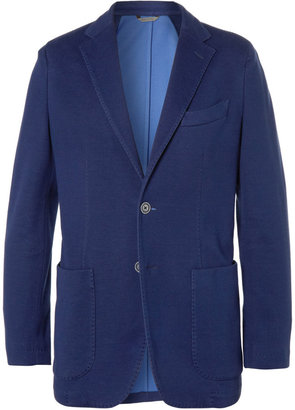 Canali Unstructured Slim-Fit Woven Cotton-Blend Jersey Blazer