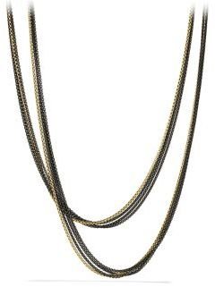 David Yurman Black & Gold Four-Row Chain Necklace