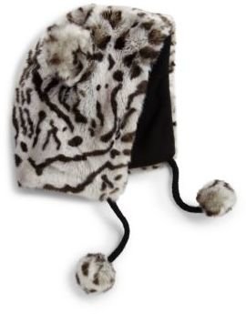 Lili Gaufrette Toddler's & Little Girl's Tiger Printed Faux Fur Hat