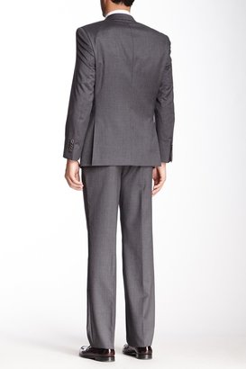English Laundry Gray Tic Pattern Two Button Peaked Lapel Wool Suit