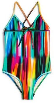 Milly Minis Girl's Brushstrokes One-Piece Bathing Suit