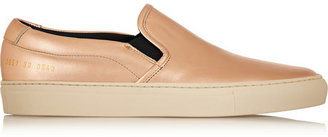 Common Projects Metallic leather slip-on sneakers