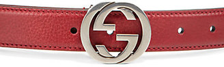Gucci Interlocking G Pebbled Leather Belt