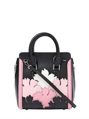 Alexander McQueen Mini Heroine Flowers On Leather Bag