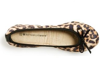 BUTTERFLY TWISTS 'Cleo Leopard' Foldable Ballerina Flat (Women)
