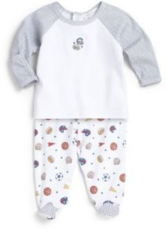 Kissy Kissy Infant's Two-Piece Wee Warriors Top & Footed Pants Set