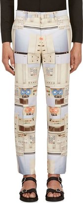 Givenchy Grey & Blue Radio Print Trousers