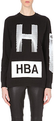 Hood by Air Thumb-print cotton-jersey sweatshirt