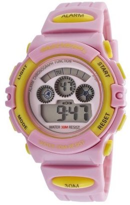 Skechers Light Pink/Yellow Digital Multi-Function Watch