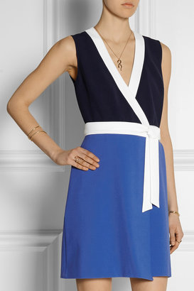 Diane von Furstenberg Gracie color-block stretch-crepe mini dress