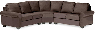 Asstd National Brand Asstd National Brand Leather Possibilities Roll-Arm 3-pc. Loveseat Sectional