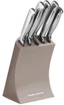 Morphy Richards 974801 Accents Five Piece Knife Block - Barley