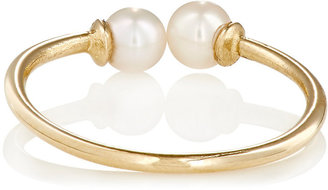 Loren Stewart Women's White Pearl & Yellow Gold Open-Band Ring