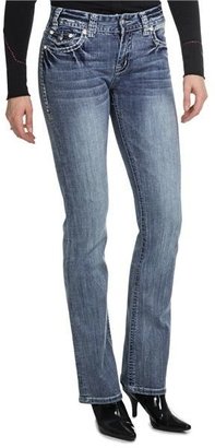 Rock & Roll Cowgirl Stone Detail Bootcut Jeans - Mid Rise (For Women)