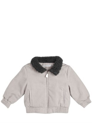 Christian Dior Baby Corduroy Velvet Shearling Collar Coat