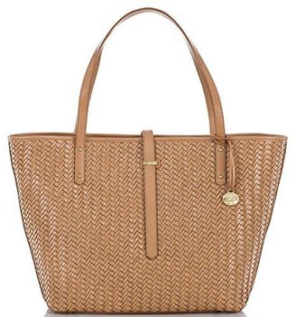 Brahmin All Day Tote Tobacco Woven Luxe
