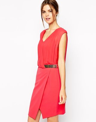 Warehouse Wrap Belted Dress