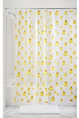 InterDesign PVC Free Waterproof Ducks Shower – Bathroom Curtain - Yellow/Orange – 72” x 72”