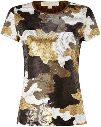 Michael Kors Camouflaged sequin t-shirt