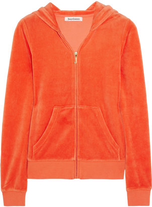 Juicy Couture Paradise Iconic embellished velour hooded top