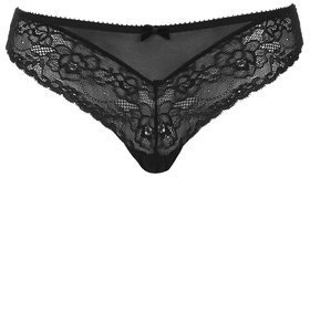 Topshop Womens Velvet and Lace Mini Knickers - Black