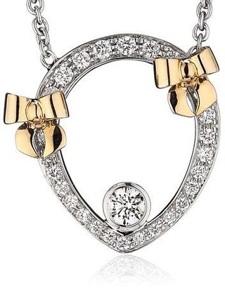 Theo Fennell Diamond and Rose Gold Bow Tryst Necklace