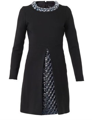Gucci 3D embellished wool and silk-crepe dress
