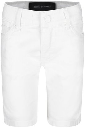Dolce & Gabbana Boys Ivory Denim Bermuda Shorts