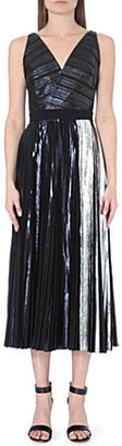 Proenza Schouler Pleated-skirt metallic dress